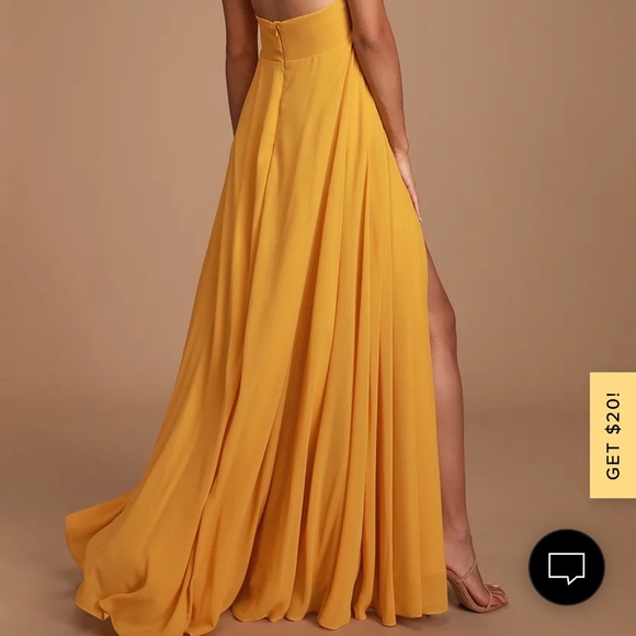 Lulu’s Yellow Backless Maxi Dress size SM NWT! - Picture 6 of 7